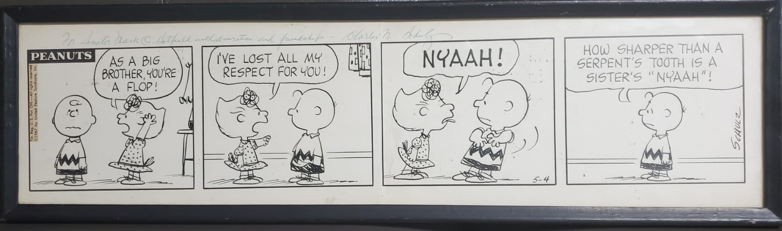 Peanuts drawing by Charles M. Schulz