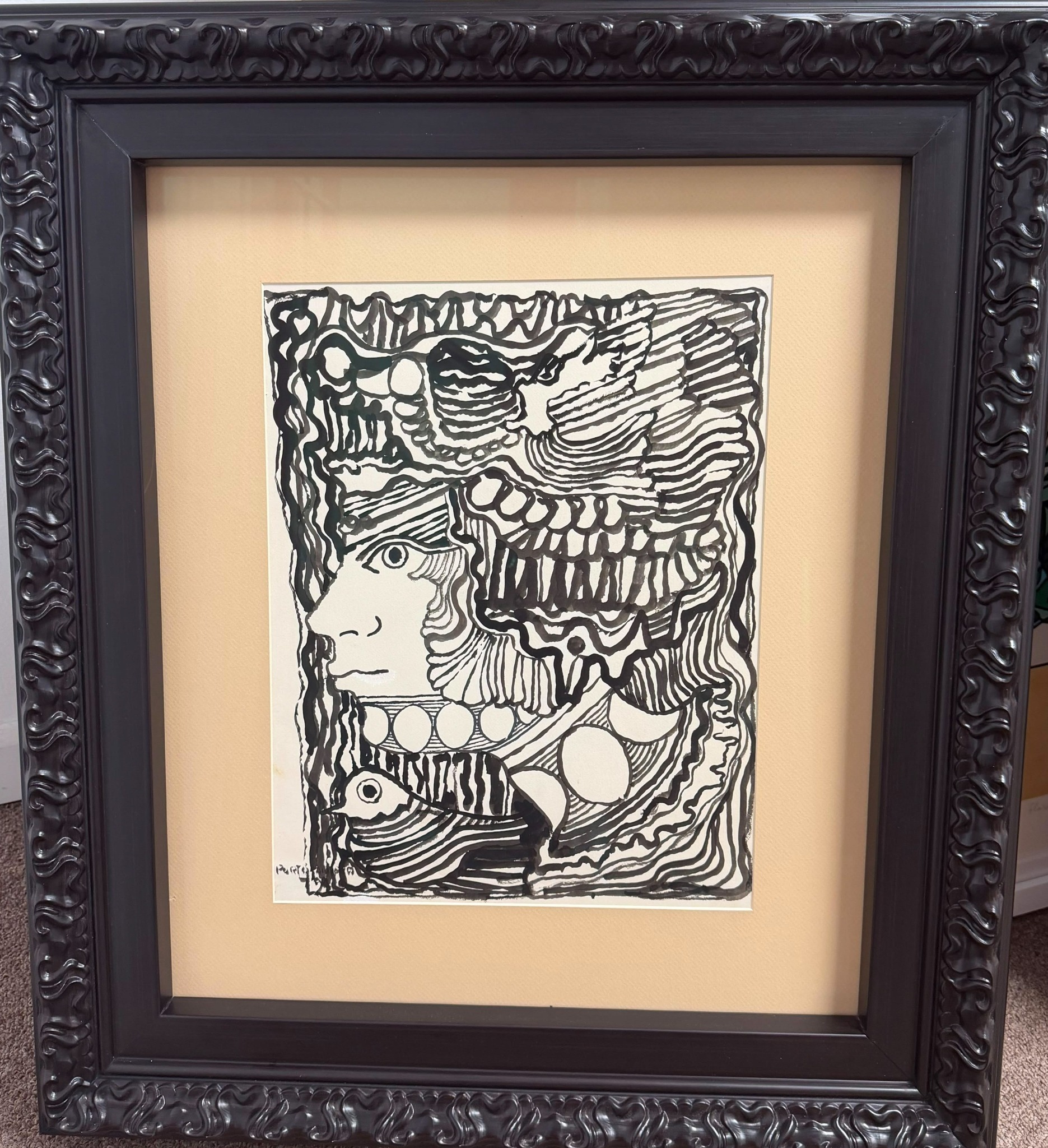 Black and white work by René Portocarrero